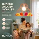NGAHOME El Yapımı Ponpon Avize Çocuk Odası için, 30x30 cm, Çok Renkli, Modern