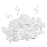 NGe 100 ADET- 25 mm Çapında Kablo Klipsi - PVC Malzeme - Beyaz - Çivili - Dayanıklı, Koaksiyel Kablo, Ethernet, Diğer Güç Kablolarını Düzenlemeye Yardımcı Olur (25 mm)