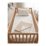 ngn collection Bebek Pike Takımı Yumuşacık %100 Pamuk 3 Parça - 80x90 Yastık Kılıfı, Çift Taraflı Örgü Pike, 60x120 Lastikli Çarşaf