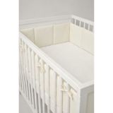 ngn collection Beşik Kenar Koruyucu Tek Parça %100 Pamuk 60x120 cm 35 cm 360 cm Koruyucu Ekru Bebek Yan Koruma