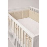 NGN Collection Beşik Kenar Koruyucu Tek Parça %100 Pamuk 60X120 cm 360 cm Koruyucu Puantiyeli Bebek Yan Koruma - 60 x 120 cm - Bej