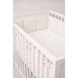 NGN Collection Beşik Kenar Koruyucu Tek Parça %100 Pamuk 60X120 cm 360 cm Koruyucu Puantiyeli Bebek Yan Koruma - 60 x 120 cm - Ekru