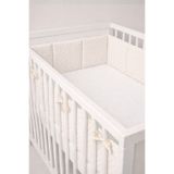 ngn collection Beşik Kenar Koruyucu Tek Parça %100 Pamuk 60x120 cm 360 cm Koruyucu Puantiyeli Bebek Yan Koruma