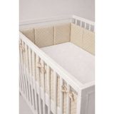 Ngn Collection Beşik Kenar Koruyucu Tek Parça %100 Pamuk 70X130 cm 400 cm Koruyucu Puantiyeli Bebek Yan Koruma - 70 x 130 cm - Bej