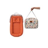 ngn collection Çantalı Babynest Bebek Çantası Taşınabilir Anne Yanı Yatağı Yaz Serisi Çiçekli Çantalı Baby Nest