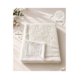 ngn collection Çift Taraflı Welsoft İnterlok Bebek Battaniyesi 80x90 cm Peluş Kabartmalı Ayıcık Battaniye