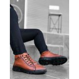 NgrC BA0213 Gizli Bağcıklı Hakiki Deri Taba Erkek Yarım Bilek Bot