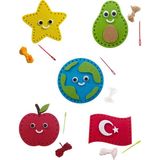 Ngüzel Keçe Tasarım 5 Adet Kendin Yap Keçe Dikiş El Sanatları Seti, Karışık Figürler, Okul Öncesi, Anaokulu - Çok Renkli