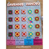 Ngüzel Keçe Tasarım Keçe Davranış Panosu, Davranış Ödül Panosu - 1. 2. 3. Sınıf ve Okul Öncesi - Gri - 25 Kişilik