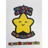 Ngüzel Keçe Tasarım Yıldızlar Sınıfına Hoş Geldiniz Kapı Süsü, Okul Öncesi, Anaokulu, Ilkokul