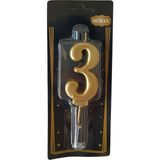 Ngüzel Party 3 Yaş Büyük Boy (7 Cm) 3 Rakam Lüks Pasta Mum Gold