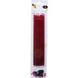 Ngüzel Party Kırmızı Metalik Uzun Kalem Mum 20 cm 6'lı