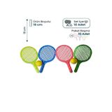 ni-ag Oyuncak 10'lu Set Plastik Raket Karne Hediyesi Okul Öncesi Hediyelik 16 Cm Mini Boy Tenis Raketi