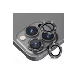 ni aksesuar Apple Iphone 11 / 12 / 12 Mini Uyumlu Yuvarlak Siyah Renk Parlak Simli Kamera Lens Koruyucu