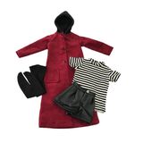 niannyyhouse 1/3 1/4 1/6 BJD Bebek Giysileri Bordo Palto Çizgili Tişört Deri Şort Çorap Top Eklemli Bebekler Aksesuarları Giydirme Hediyesi (1/3BJD)