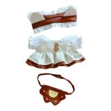 niannyyhouse 20cm peluş bebek giysileri şapkalar elbise önlük kahve ayı seti 8 inç yumuşak doldurulmuş peluş oyuncak elbise aksesuarları