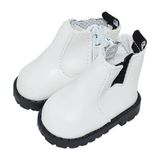 niannyyhouse Martin Boots Deri Ayakkabı Uzunluğu 5,5 cm 1/6 BJD 8 inç 20 cm Peluş Bebek için Uygun (Beyaz-2)