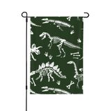 NIBABA 12x18 inç (30x45 cm) Dış Mekan Çift Taraflı Baskılı Bahçe Bayrağı, Çocukça Elle Çizilmiş Dinozor İskeleti Baskı, Ev Dekoru Avlu Çim Asılı Bayraklar