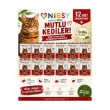 Nibsy KUZU ETLİ SOS İÇİNDE ET PARÇACIKLI YETİŞKİN KEDİ KONSERVESİ 400 GR 12 ADET