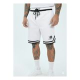 NİCE B Baskılı Erkek Siyah Basketbol Şortu - Retro Tarz Filesiz Rahat Kesim Spor Şort