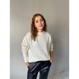 Nice Boutique Oversize Yumoş Bisiklet Yaka Kadın Kazak - 001-Beyaz - Standart