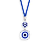 Nice For You Gerçek Cam Nazar Boncuğu Araba Dikiz Aynası Süsü – Çift Cam Mavi Boncuklu, El Yapımı Premium Araç Aksesuarı, Şans & Koruma Sembolü, Evil Eye Car Rearview Mirror Charm