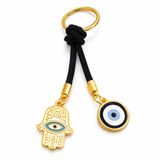 Nice For You Nazar Boncuklu Fatma Anahtarlık – Altın Kaplama Hamsa Hand Evil Eye Anahtarlık – Şans, Koruma ve Hediye Anahtarlık – Kadın Erkek Araba Anahtarlığı