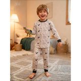 NiCe İç Giyim Uzun Kollu Dinazor Deseneli Gri Erkek Çocuk Pijama Takımı - Grafit - Antrasit - 7 - 8 Yaş