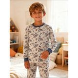 NiCe İç Giyim Uzun Kollu Motorsiklet Baskılı Mavi Erkek Çocuk Pijama Takım - Mavi Aquarium - 7 - 8 Yaş