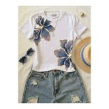 NİCE Kadın Gold Çiçek Dtf Baskılı - Likralı Kısa Kol Body Tee Crop
