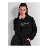 NİCE Kadın Oversize Kapüşonlu Sweatshirt Taş Baskılı Reverse Hoodie Kanguru Cepli