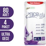 Nicelady Ultra Gece Hijyenik Ped Süper Avantajlı Paket 80 Adet