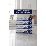 Niceplast Kilitsiz Buzdolabı Poşeti Orta Boy 120'li - 24X38CM 4 KUTU