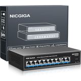 Nıcgıga 8 Bağlantı Noktalı Poe Switch 8 Bağlantı Noktasıyla Yönetilmeyen 100 Mbps POE+@120 W + 2 * Gigabit Uplink Bağlantı Noktası, Nıcgıga 10 Bağlantı Noktası 802.3AF/AT Power Over Ethernet Ağ Anahta