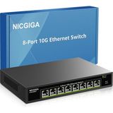 Nıcgıga 8*10G Ethernet Bağlantı Noktalı 8 Bağlantı Noktalı 10 GB Ethernet Anahtarı (Yönetilmeyen), 10 Gbps Nas Için Nıcgıga 10 Gbe Ağ Switch, Pc'ler, Wifi7 Router, 10G Adaptör/nıc.