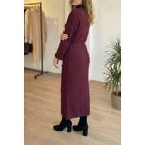 Niche Thread Volanlı Triko Tesettür Elbise - Bordo - Standart