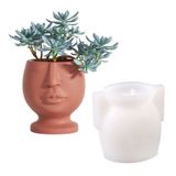 Nicole Face çimento çiçek saksısı kalıbı, İskandinav tarzı, beton kalıbı, soyut tasarım, bitki saksısı, silikon kalıp