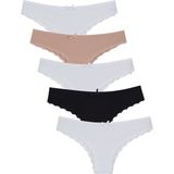 Nicoletta Beyaz Kadın Külot 5'li Paket Brazillian - S