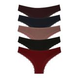 Nicoletta-Bordo Kadın Külot 5'li Paket Brazillian (BORDO/L)
