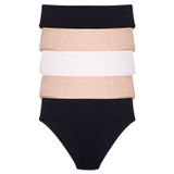 Nicoletta Kadın Külot Yüksek Bel Bikini 5 Li Paket Pamuklu Likralı Mıxcolor