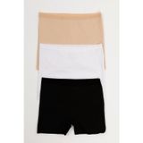 Nicoletta Kadın Lazer Kesim Dikişsiz Kadın Boxer Külot 3 Lü Paket Yüksek Bel Polyester Mıxcolor