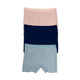 Nicoletta Kadın Lazer Kesim Dikişsiz Kadın Boxer Külot 3'lü Paket Yüksek Bel Polyester Pudra, XL