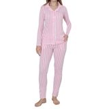 Nicoletta Kadın Pijama Uzun Kollu Düğmeli Pijama Takımı Cepli Pamuk Pembe, S