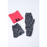 Nicoletta Kadın Şortlu Ve Uzun Pijama Takımı Kısa Kollu 3 Lü Set Likralı Cepli NAR