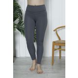 Nicoletta Kadın Yüksek Bel Toparlayıcı Tayt Kaşkorse Fitilli Polyester Antrasit