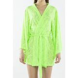 Nicoletta NIC1026_R18 Yeşil Dantelli Kadın Pareo Kaftan Sabahlık