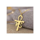 Nida Jewelry 925 Ayar Gümüş Ankh Ve Horus Gözü Kolye