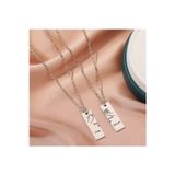 Nida Jewelry 925 Ayar Gümüş Çift Forever Plaka Kolye