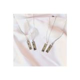 Nida Jewelry 925 Ayar Gümüş Çift Plaka Güneş Ay Harf Kolye