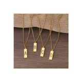 Nida Jewelry 925 Ayar Gümüş Dikey Plaka Harf Kolye